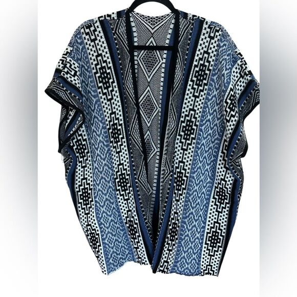 Lava Accessories Kimono Style Sweater Boho Hippie Festival. Blue, One Size - Picture 2 of 5
